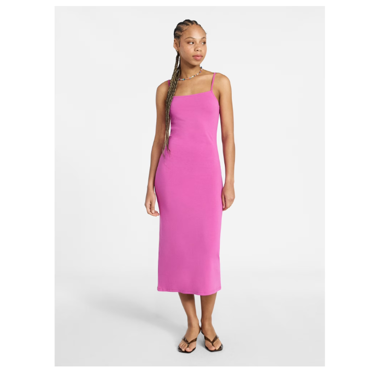 Sleeveless Square Neck Midi Dress